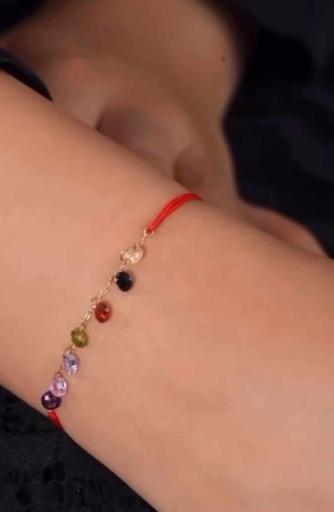 Cordon pierre coloré en or18k