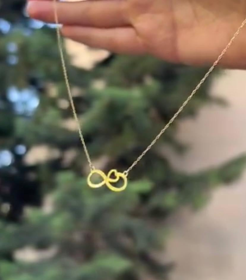 Collier infinity cœur en or18k